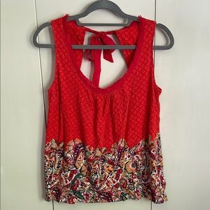Orange Anthro Paisley Sleeveless Top